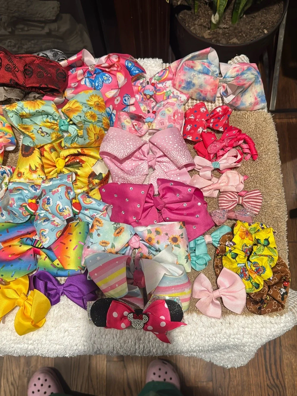 Assorted Colorful Hair Bows - Mixed Patterns and Solids